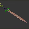Medieval Sword With Red Hilt Golden Decorations And Shiny Blade