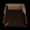 Classic Style Accent Chair With Wooden Carved Frame And Patterned Backrest Leather Seat
