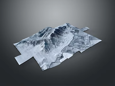 3D Mountainous Terrain Model With Digital Elevation And Textured Surface Features 3d model
