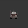 Vintage Red And White Fire Truck With Crane Arm And Retro Design