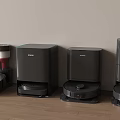 Row of Smart Robotic Cleaning Machines with Modern Design for Home Floor Care