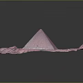 Pink Pyramid Artistic Model With Blue River Canals And Platform Base