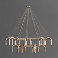 Modern Gold and Black Chandeliers Contemporary Design with Hanging Arms for Interior Decoration