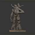 Mythical Tree Creature And Character Wooden Sculpture With Humanoid Form And Twisted Branches