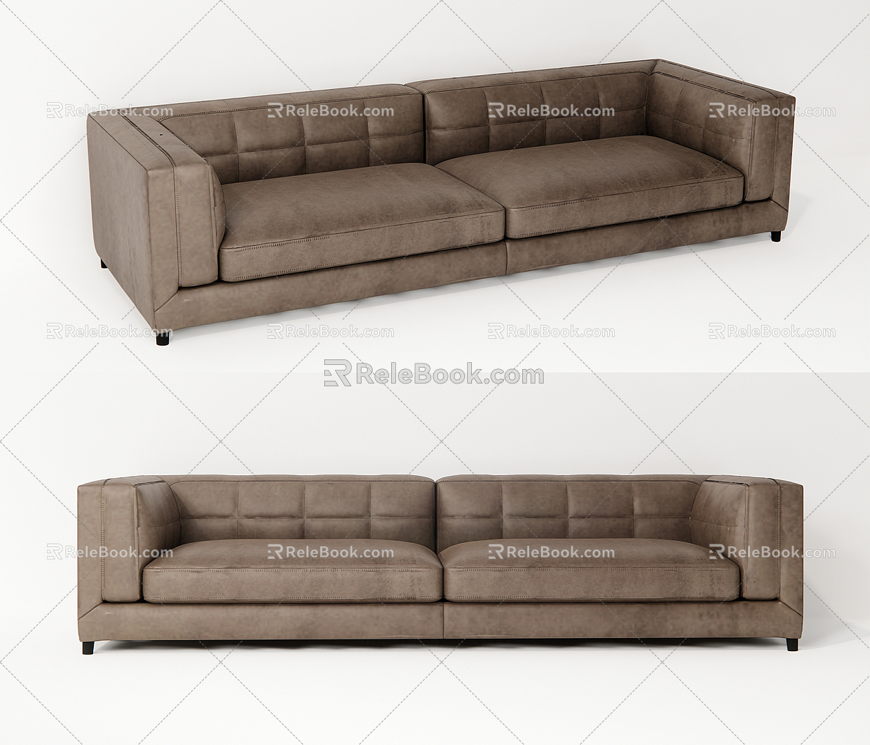 Modern Double Sofa Multi-Person Sofa Casual Sofa Long Sofa Sofa Leather Sofa 3d model