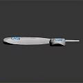 Two White Medical Thermometers With Blue Buttons And Reflective Surface 3d model