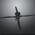 Four Bladed Equipment With Central Circular Hub Metallic Rotor Structure And Mounting Base