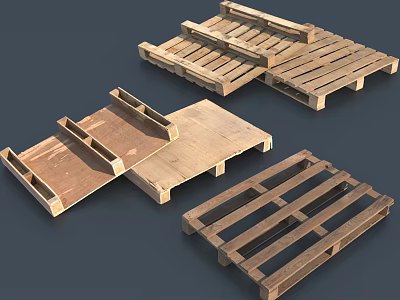 Industrial Wooden Pallets For Warehouse Logistics With Durable Sturdy Structure And Stackable Design 3d model