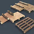 Industrial Wooden Pallets For Warehouse Logistics With Durable Sturdy Structure And Stackable Design 3d model