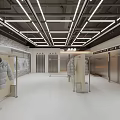Modern Clothing Store Interior With UFO Signage Wall Poster Mannequins And Clothing Displays
