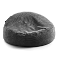 Soft Gray Textured Round Bean Bag Chair Comfortable Home Seating