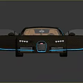 Sleek Carbon Fiber Sports Car With Scissor Doors Orange Interior Blue Accents