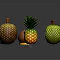 Fresh Tropical Fruits Featuring Whole And Cut Coconuts Jackfruits And Pineapples