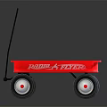 Radio Flyer Red Toy Wagon For Kids With Black Handle And White Hub Wheels