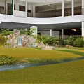 Tranquil Courtyard Garden Design With Lush Greenery Water Features And Stone Pathways