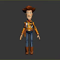 Toy Character With Red Hat Orange Striped Shirt Blue Jeans Brown Boots And Badge