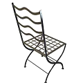 Technology Exhibition Hall Modern Metal Chair With Grid Seat And Curved Structure Design