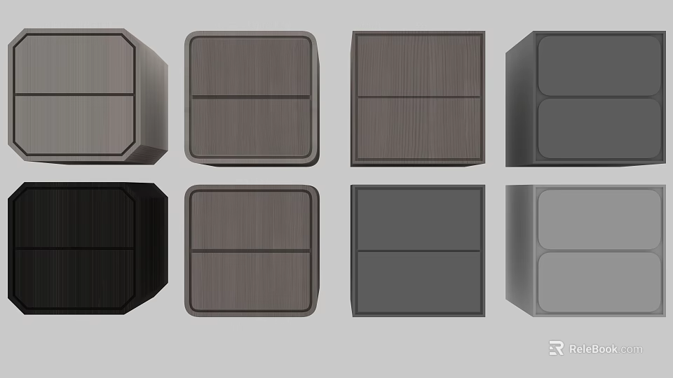 Modern Nightstand Designs With Various Wooden Styles And Different Color Options For Bedroom 3d model 