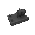 Black Industrial Mechanical Device With Base Plate Rotary Component And Mounting Posts