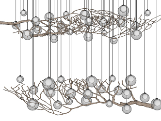 Modern Chandelier Dry Branch Decorative Chandelier 3d model