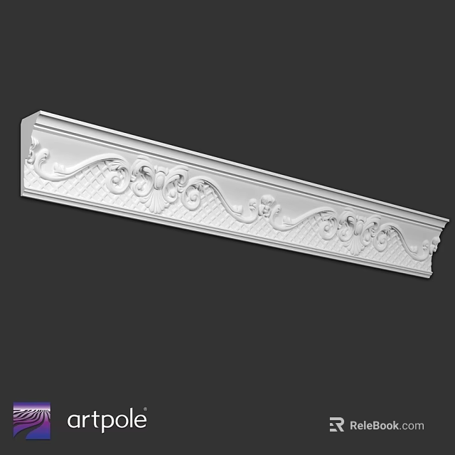 White Decorative Architectural Component With Intricate Carved Patterns For Interior Design 3d model 