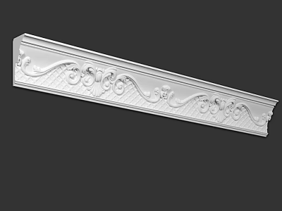 White Decorative Architectural Component With Intricate Carved Patterns For Interior Design 3d model