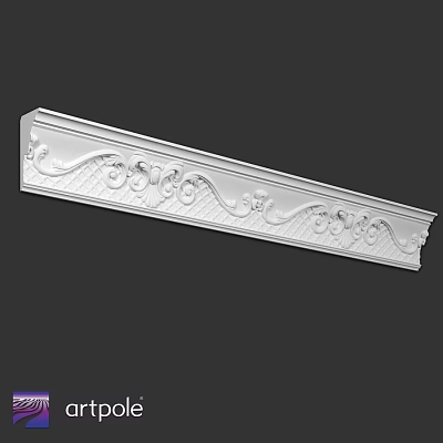White Decorative Architectural Component With Intricate Carved Patterns For Interior Design 3d model