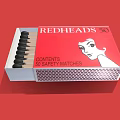 Redheads Matchbox With 20 Matches Red Packaging And Portrait Design