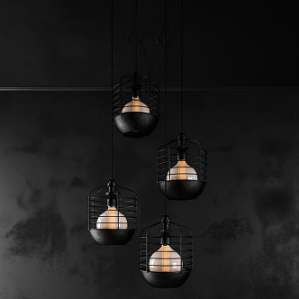 Industrial LOFT chandelier 3d model