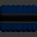 Blue Hard Shell Storage Case With Striped Design And Black Clasp