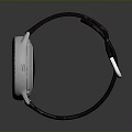 Smart Watch With Red Strap Black Dial Silver Case Digital Display Time Temperature