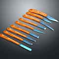 Orange Handle Assorted Hardware Tools Set with Precision Blades and Sizes 3d model