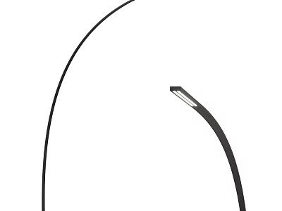 Modern Floor Lamp With Curved Arm And Sleek Black Design For Contemporary Spaces 3d model