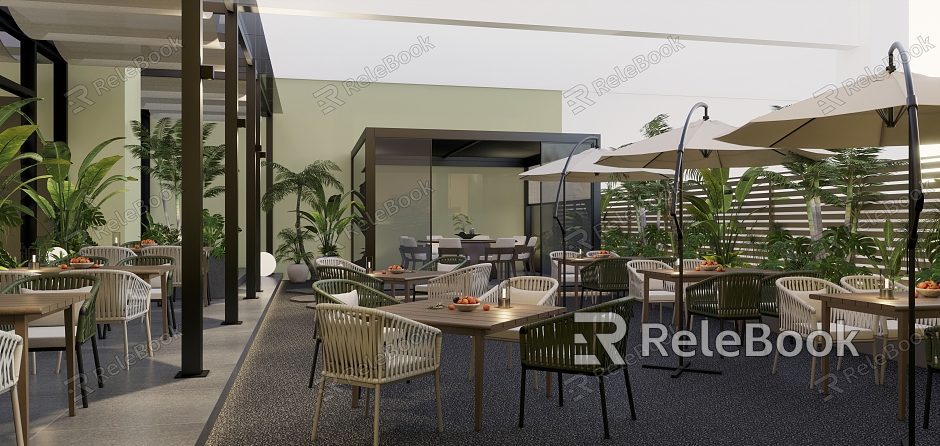 Modern Terrace Restaurant Parasol Outdoor Leisure Furniture Outdoor Gazebo Garden Restaurant model