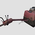 Red Road Roller Construction Equipment With Black Drum And DCX007 Serial Number 3d model