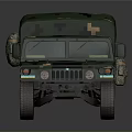 Green Camouflage Military Off Road Medical Vehicle With Red Cross Markings
