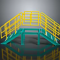 Heavy Duty Commercial Equipment With Yellow Railings And Green Ramp Structure
