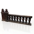 Classic Design Solid Wood Home Decor Railing With Spherical Finials And Ornate Balusters