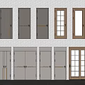 Modern Swing Doors With Glass And Solid Panels In Gray Beige Brown Colors