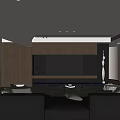 Modern TV Wall Design With Wooden Panel And Built in Shelves In Living Room