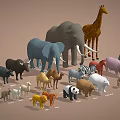 Various Animals Collection Featuring Elephants Giraffes Pandas Tigers Zebras And More