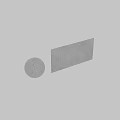Textured Gray Wall Component With Round Sphere And Illuminated Light Strips In Corner