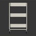 White Three Tier Rolling Storage Cart With Wheels For Multipurpose Storage Organization 3d model