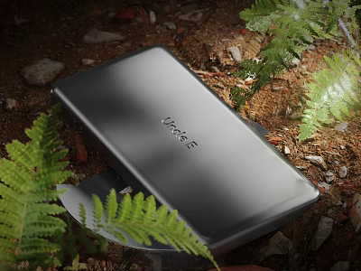 Verbatim Portable External Hard Drive Surrounded by Green Ferns in Natural Setting 3d model