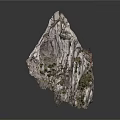 Realistic 3D Rock Formation Model With Natural Surface Texture And Vegetation Details 3d model
