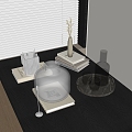 Modern Ornament Combination Candle Book Tray Cup 3d model