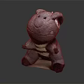 Gray Hippo Shaped Plush Stuffed Furniture Stool For Kids Bedroom Decor