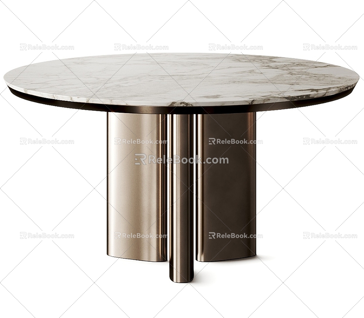 Poliform Adrien Round Dining Table Marble Dining Table Metal Dining Table 3d model