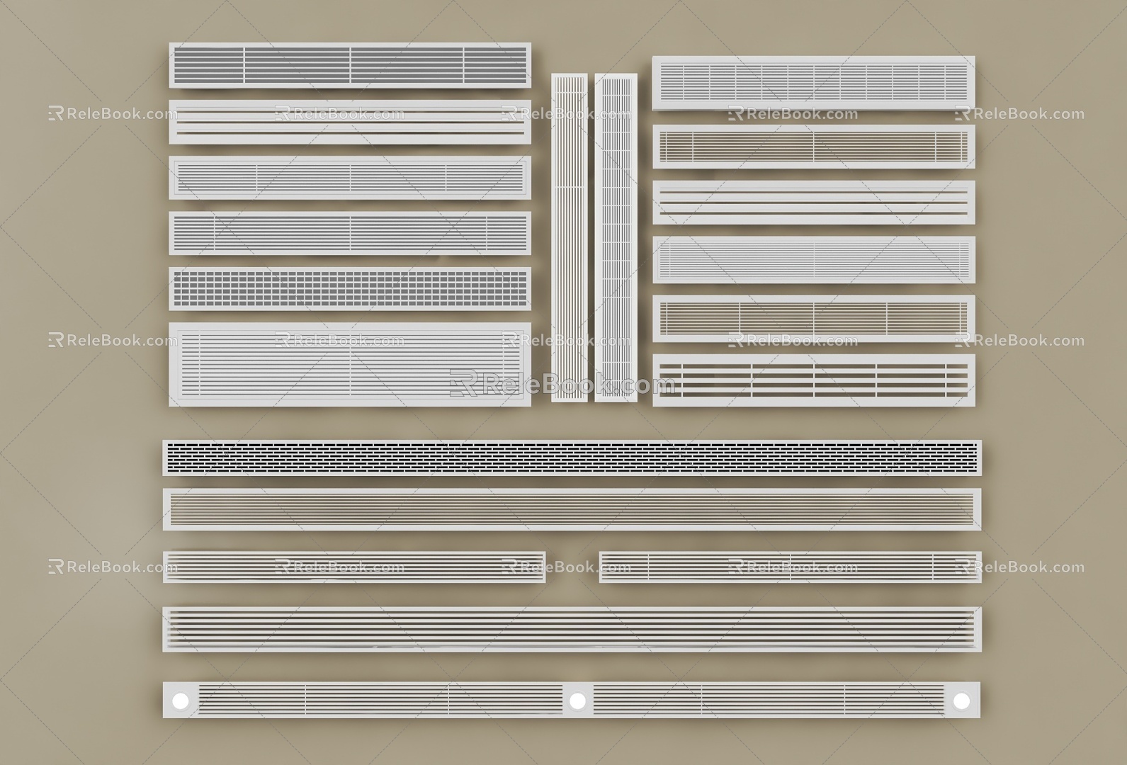 Air conditioning outlet Central air conditioning outlet Very narrow outlet 3d model