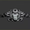 Futuristic Weapon Armor For Sci Fi Warrior With Silver Black Combat Gear Design 3d model